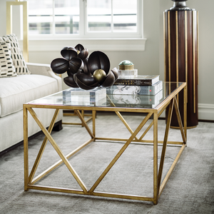 Glass-Top Harlequin Coffee Table from the Jamie Merida Collection for Chelsea House - Close up in living room setting